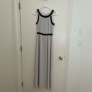 H&M empire waist maxi gown - halter neck. Size 4. Beige/ grey